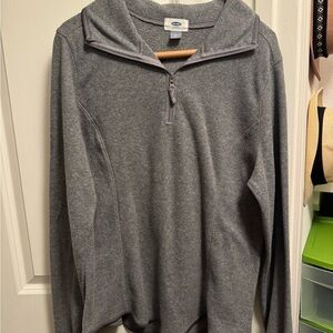 Old Navy Heather Gray Quarter-Zip Pullover